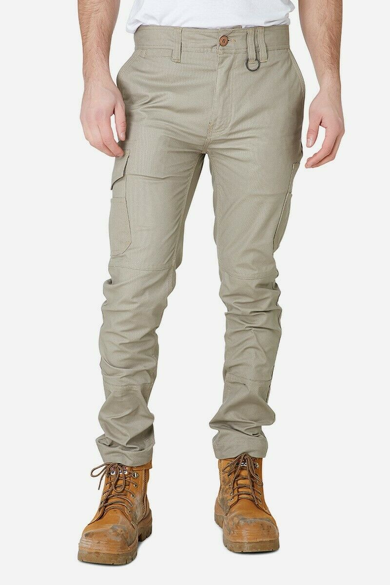Mens Elwood Slim Pants Stretch Canvas Work Utility Safety Tradie Phone EWD105- Bannav S Bannav LLC