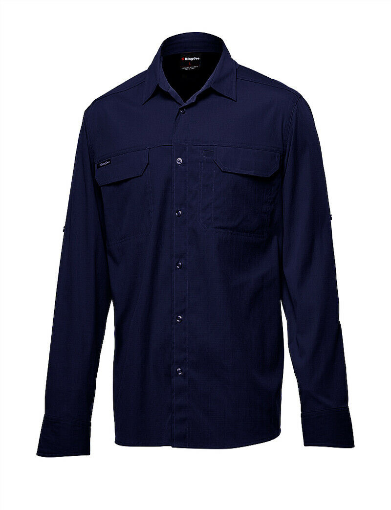 KingGee Mens KingGee Drycool Shirt L/S Breathable Comfort 2 Piece Collar K14023- Bannav S Bannav LLC