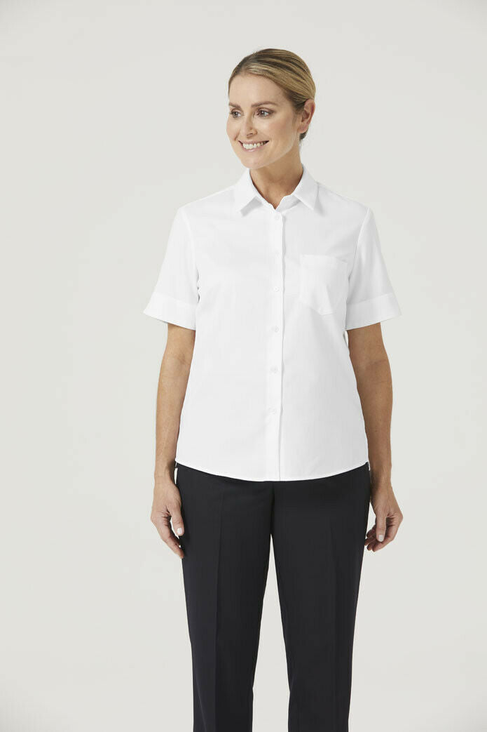 NNT Womens Business Stretch Twill Short Sleeve Formal Shirt Comfy Classic CATUHM- Bannav S Bannav LLC