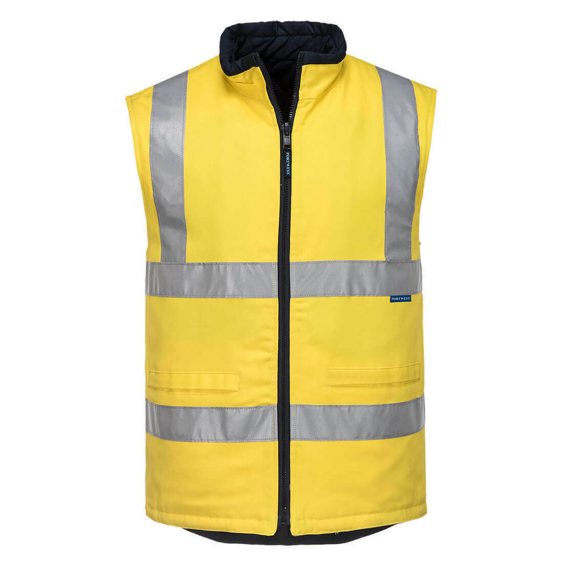 Portwest Men Hi-VisTex 100% Cotton Reversible Vest Reflective Safety Work MV278- Bannav S Bannav LLC