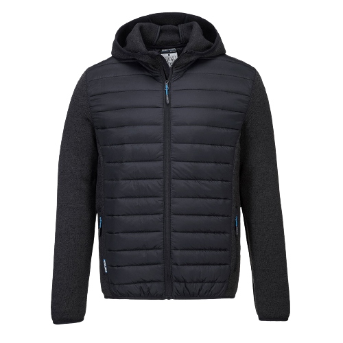 Portwest KX3 Baffle Jacket Front Zip Opening Hooded Grey Marle Jacket Comfy T832- Bannav S Bannav LLC