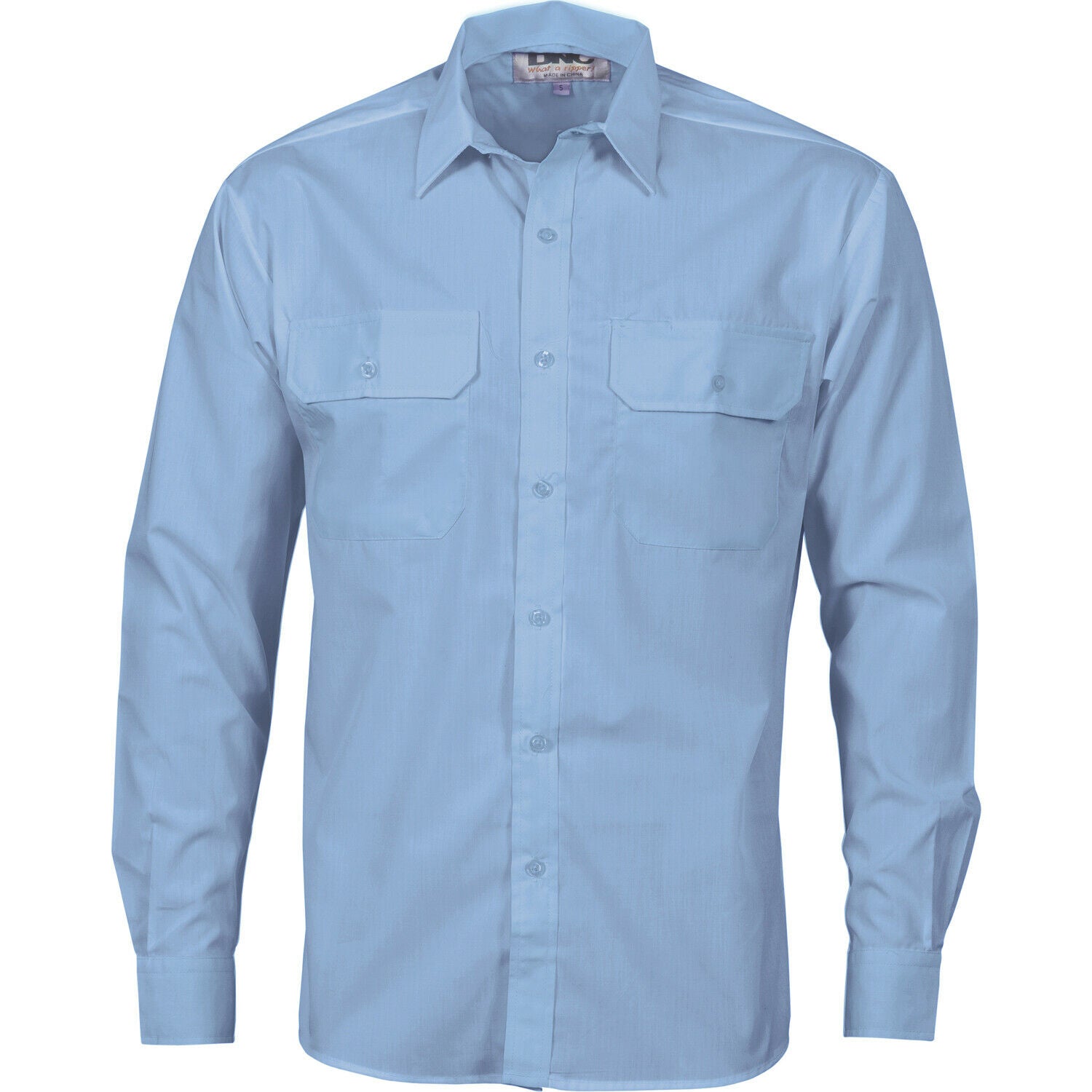 DNC Workwear Mens Polyester Cotton Work Shirt Long Sleeve Business Casual 3212- Bannav S Bannav LLC