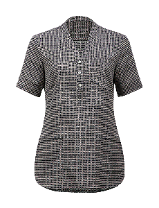 NNT Womens Pixel Print S/S Tunic V Neck Collar Sleeve Vents CAT9R9- Bannav S Bannav LLC