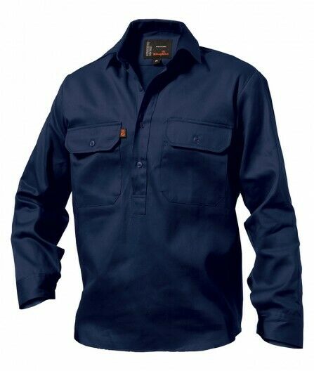 KingGee Closed Front Drill Shirt Reinforced Stitching Tough Work K04020- Bannav S Bannav LLC