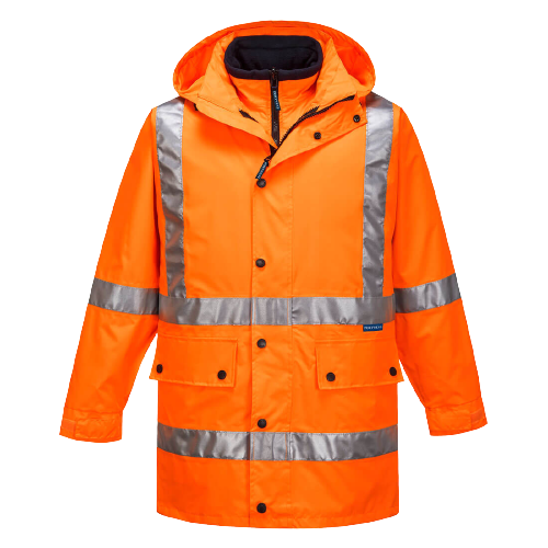 Portwest Max 4-in-1 Rain Jacket with Cross Back Reflective Work Safety MJ331- Bannav S Bannav LLC