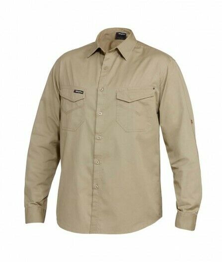 KingGee Mens Tradies Shirt L/S Fashioned Workwear Lightweight Breathable K14350- Bannav S Bannav LLC