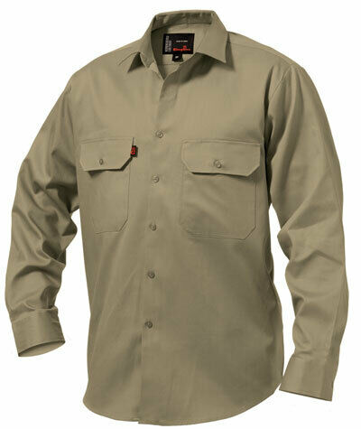 KingGee Open Front Drill Shirt Reinforced Stitching Tough Workwear K04010- Bannav S Bannav LLC