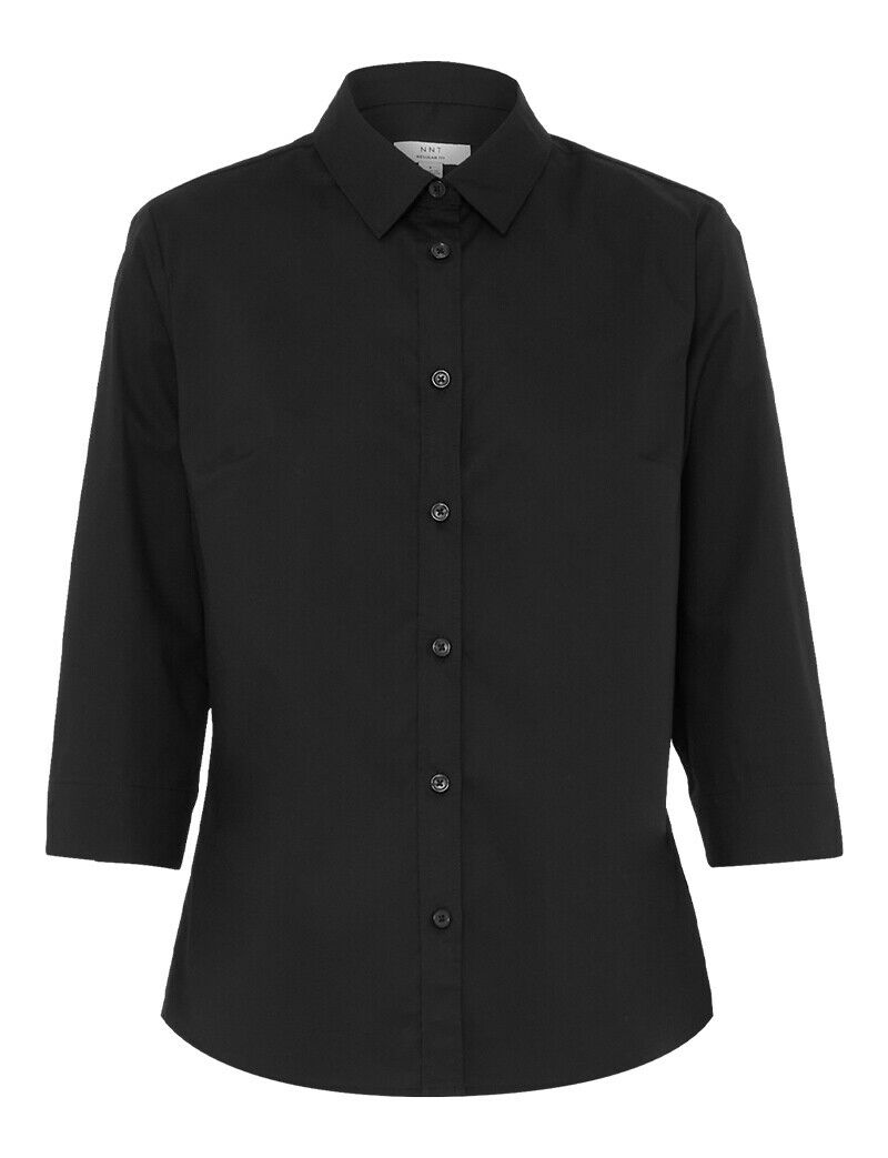 NNT Womens Avignon Formal Stripe 3/4 Sleeve Business Shirts Regular Fit CATUKY- Bannav S Bannav LLC
