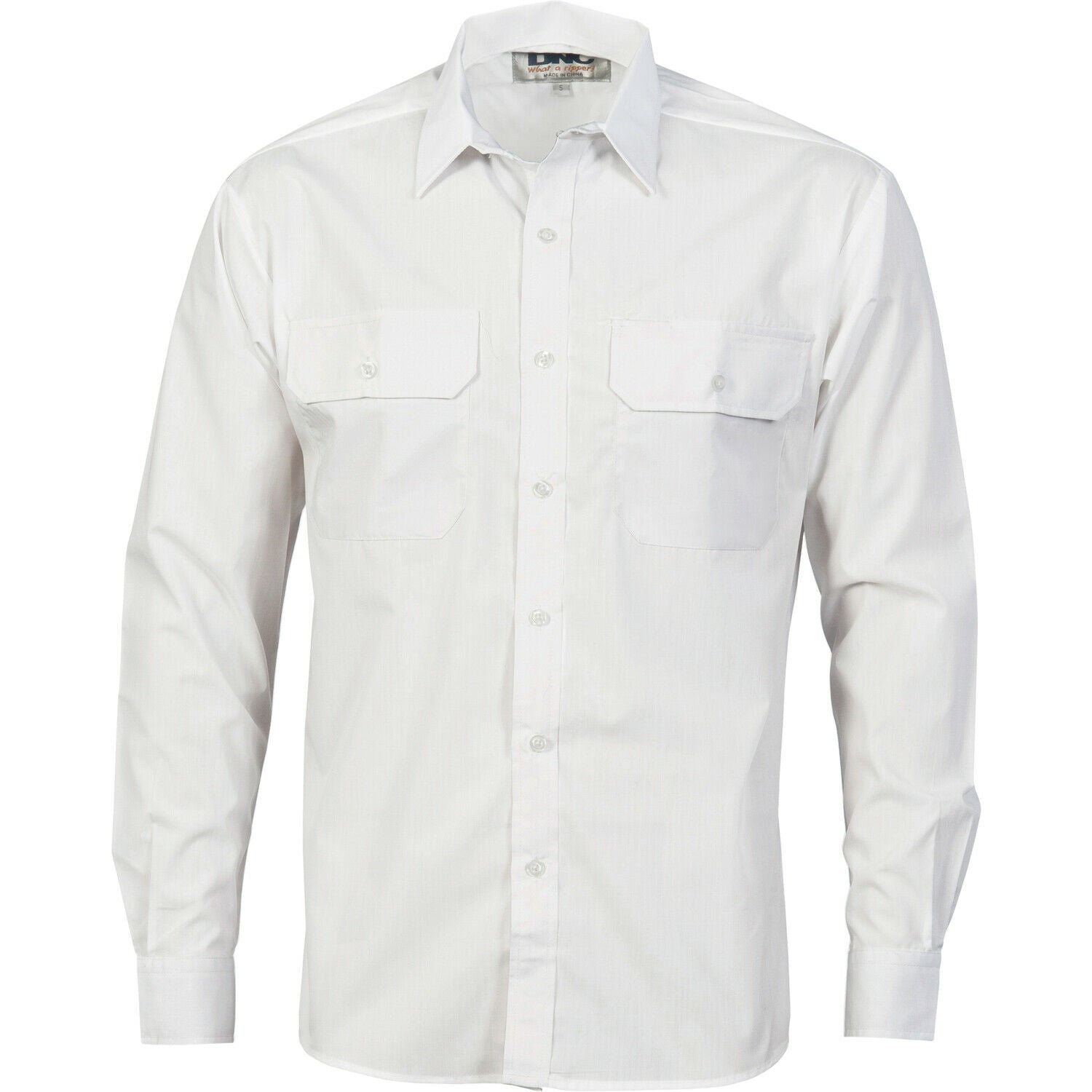 DNC Workwear Mens Polyester Cotton Work Shirt Long Sleeve Business Casual 3212- Bannav S Bannav LLC