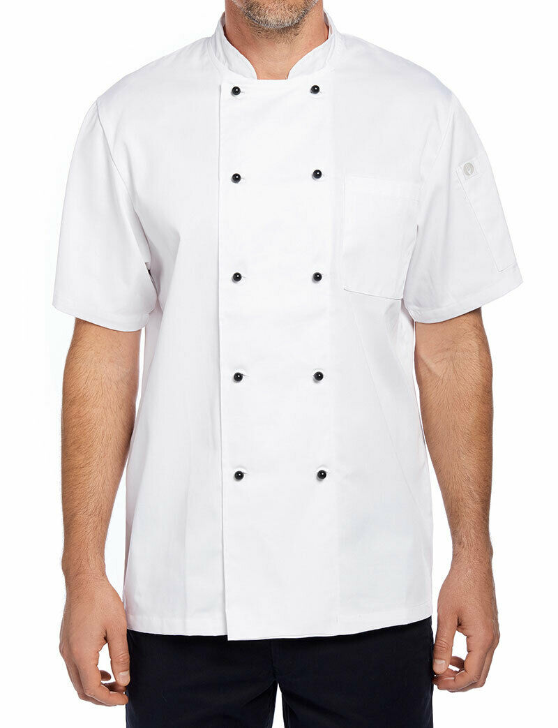 NNT Unisex Adult Chef Jacket Short Sleeve Macquarie Poly Cotton Work CATP5J- Bannav S Bannav LLC