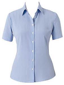 NNT Womens Poly Print Stripe S/S Action BK Shirt Business Classic Shirt CAT48E- Bannav S Bannav LLC