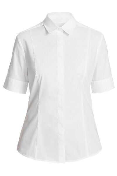 NNT Womens Short Sleeve Shirt Formal Styled Comfy Modern Slimline Collar CATU7M- Bannav S Bannav LLC