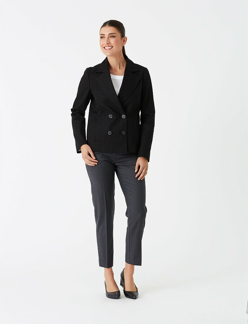 NNT Womens Business Pea Coat Classic Fit Double Breast Formal Blazer CAT1D1- Bannav S Bannav LLC