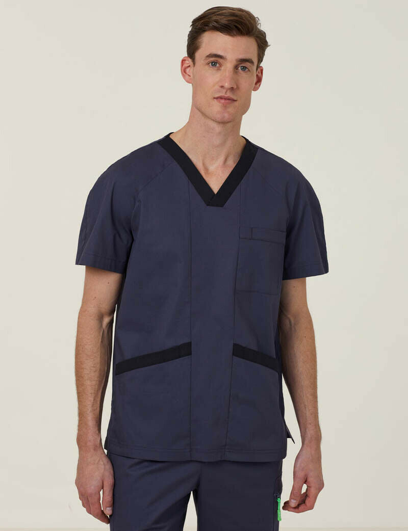 NNT Uniform Men Next Gen Antibacterial Koller Scrub Top Breathable Cotton CATRFU- Bannav S Bannav LLC