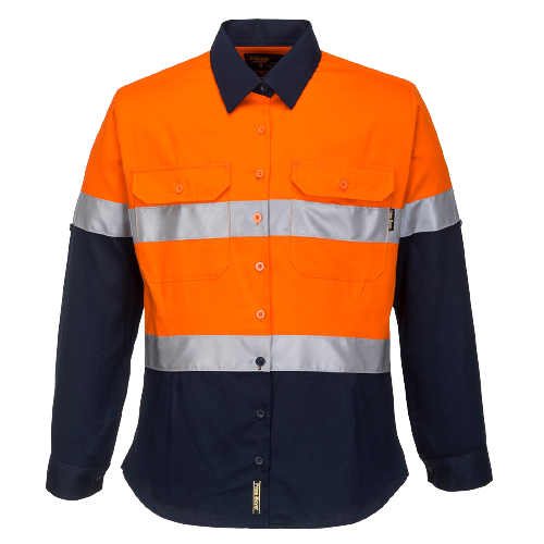 Portwest Ladies 2 Tone Regular Weight Long Sleeve Shirt with Tape ML108- Bannav S Bannav LLC