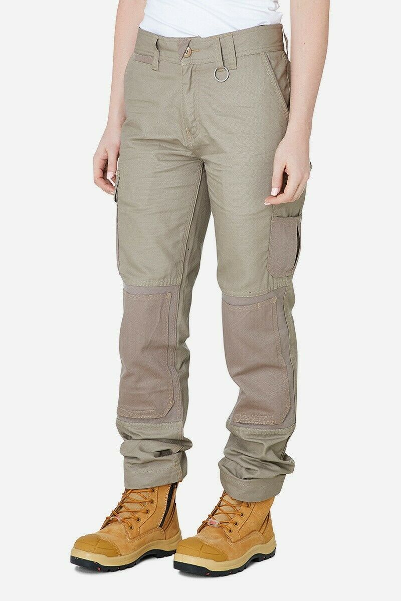 Womens Elwood Utility Work Pants Stretch Canvas Phone Pocket Tradie Tough EWD501- Bannav S Bannav LLC