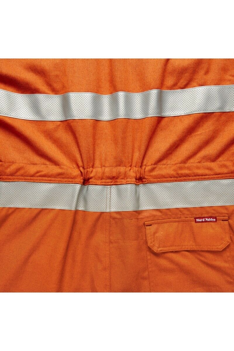 Mens Hard Yakka Protect Hi-Vis Safety Orange Tecgen Coverall Lightweight Y00100- Bannav S Bannav LLC