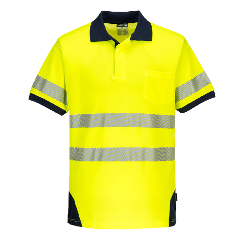 Portwest PW3 Hi-Vis Polo Shirt S/S Breathable 2 Tone Reflective Work Safety T182- Bannav S Bannav LLC