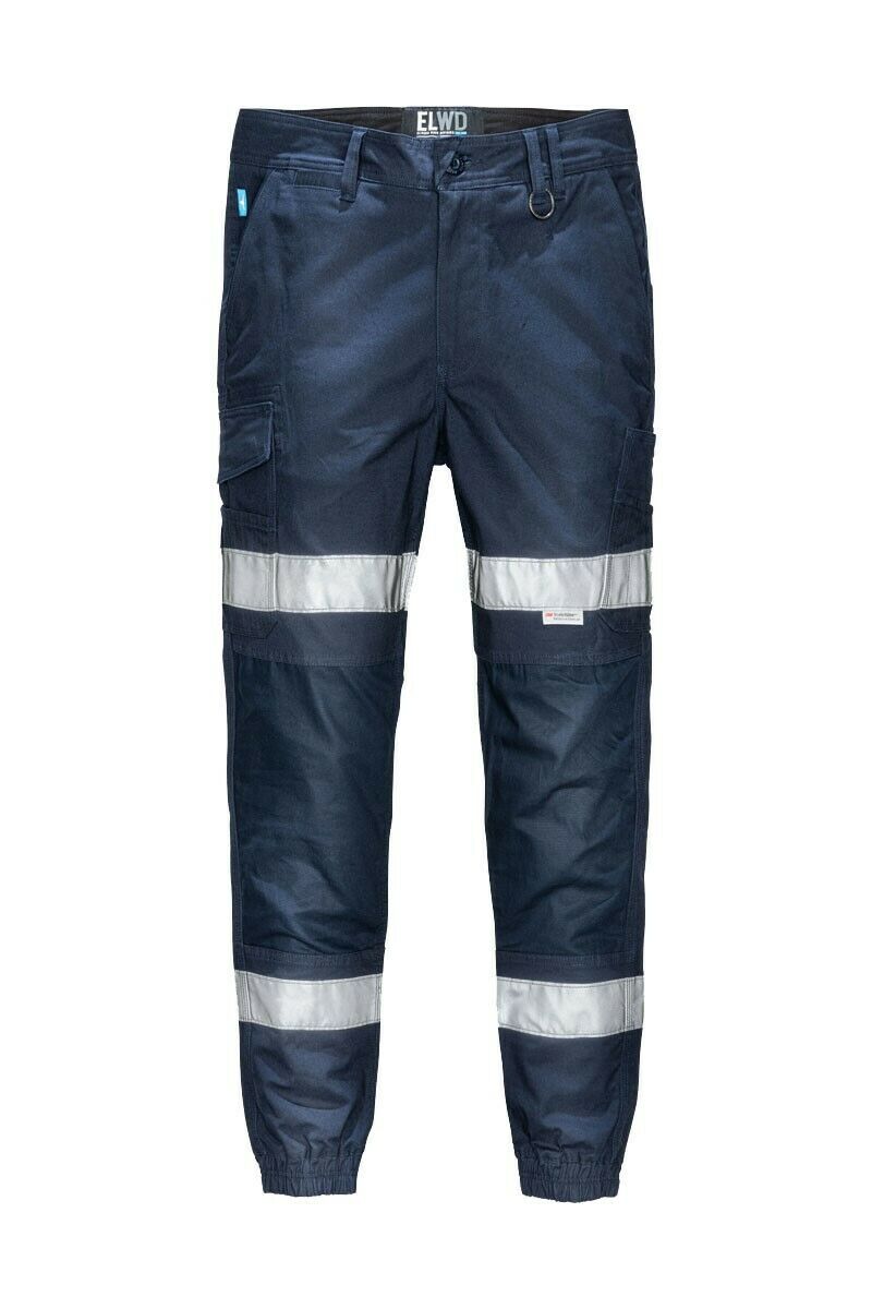 Elwood Mens Reflective Cuffed Work Pants Taped Pant Stretch Canvas Cargo EWD107- Bannav S Bannav LLC