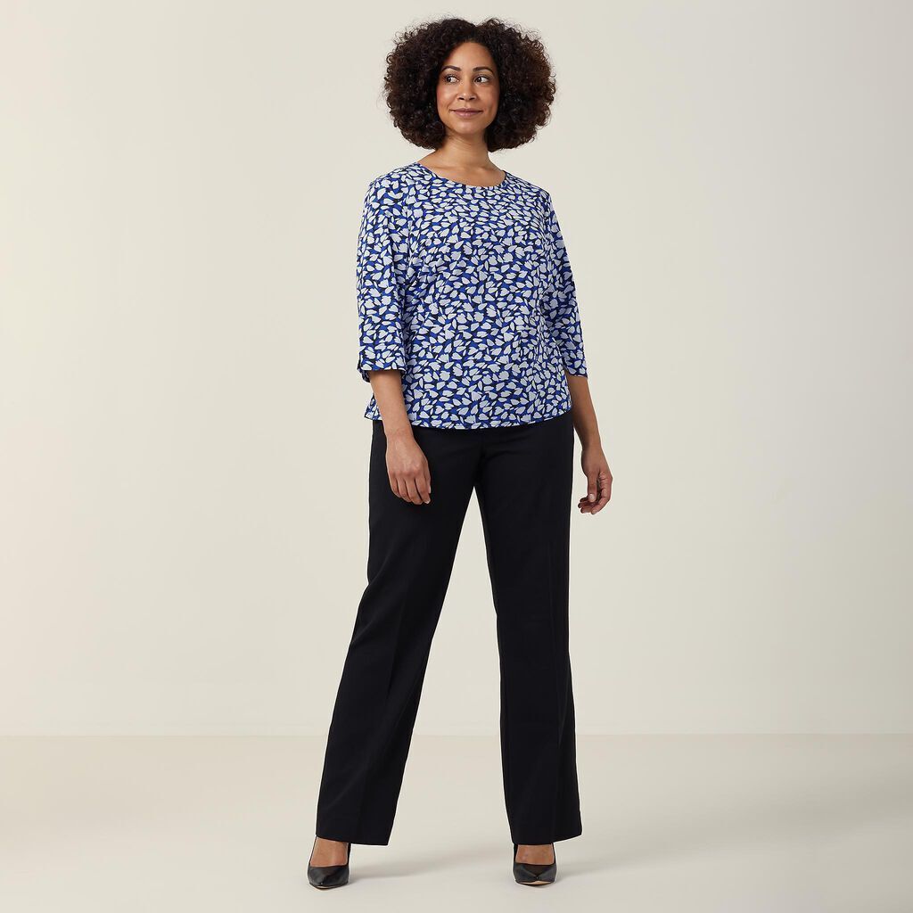 NNT Womens 4 Pack Antibacterial Petal Print Comfy Classic 3/4 Sleeve Top CATUFN- Bannav S Bannav LLC