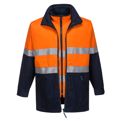 Portwest Hume 100% Cotton 4-in-1 Jacket 2 Tone Reflective Work Safety MJ777- Bannav S Bannav LLC