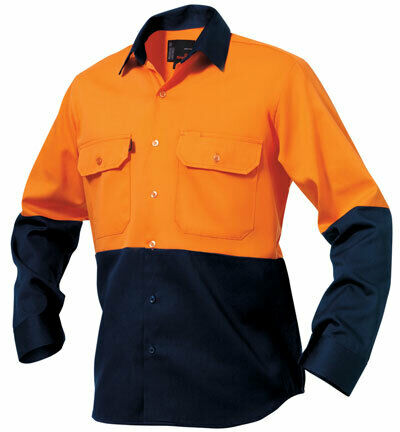 KingGee Mens Spliced Drill Shirt Lock Stitch Reinforced Work Safety Comfy K54015- Bannav S Bannav LLC