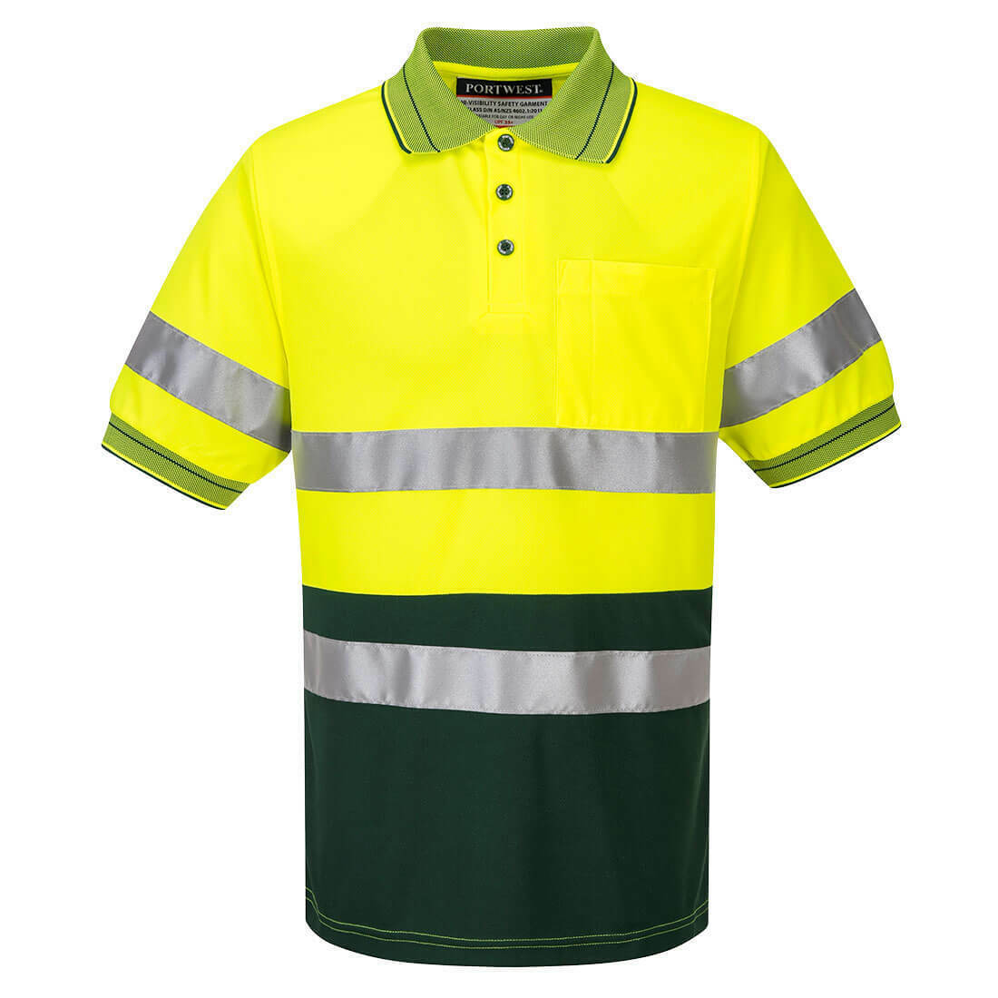 Portwest Mens Prime Mover Short Sleeve Micro Mesh Polo Taped Hi-Vis Work MP510- Bannav S Bannav LLC