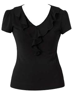 NNT Womens Matt Jersey Cap Sleeve Ruffle T-Top Classic Fitter Shirt CAT48F- Bannav S Bannav LLC