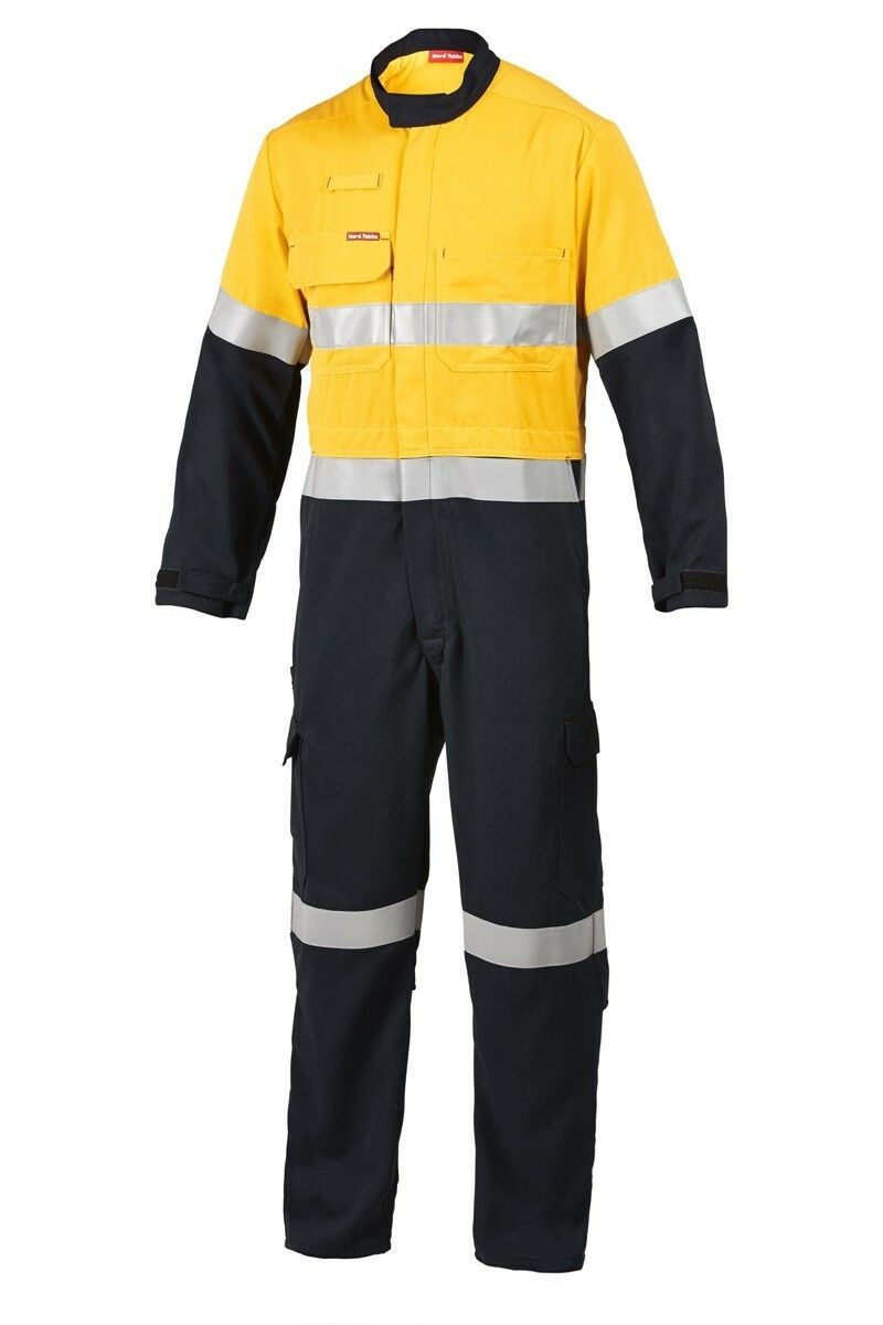 Mens Hard Yakka Protect Hi-Vis 2 Tone Tecasafe Plus Coverall Safety Taped Y00303- Bannav S Bannav LLC