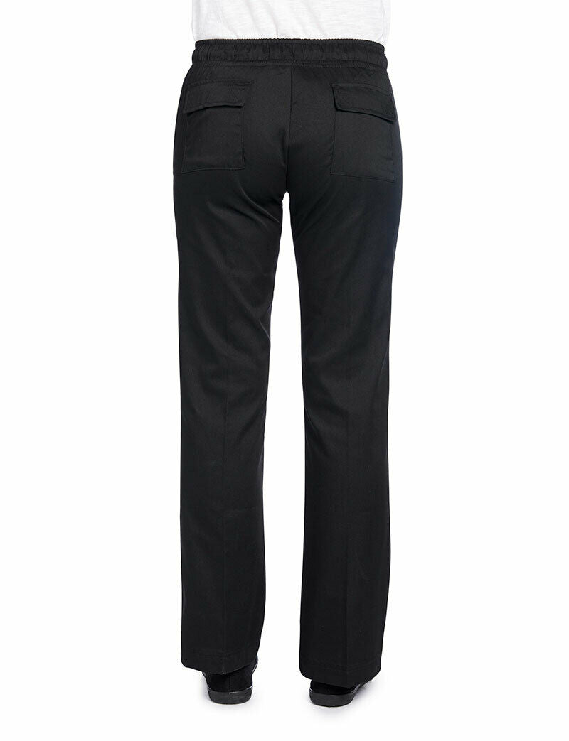 NNT Womens Black Chef Pants Elastic Waistband Drawstring Polycotton Pant CAT3S8- Bannav S Bannav LLC