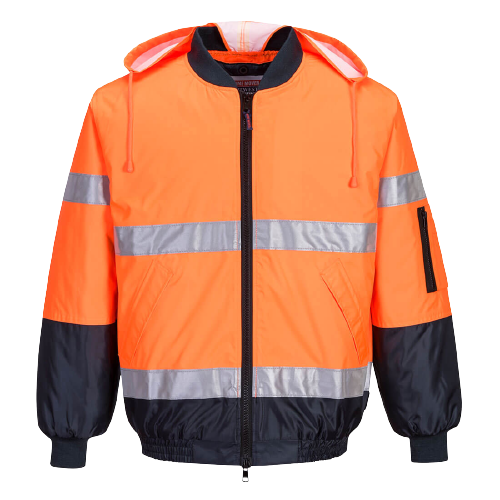 Portwest Hi-Vis Bomber Jacket with Tape 2 Tone Reflective Work Safety MJ504- Bannav S Bannav LLC