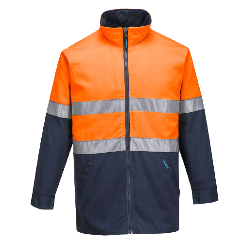 Portwest Hume 100% Cotton Drill Jacket 2 Tone Reflective Work Safety MJ998- Bannav S Bannav LLC