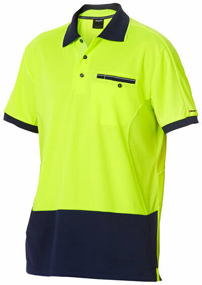 KingGee Men Workcool Hi-Vis Polo Short Sleeve Hyperfreeze Shirt Top Work K54845- Bannav S Bannav LLC