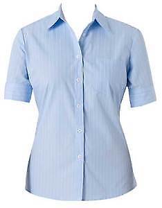 NNT Womens Cotton Blend Stripe S/S SCTION BK Shirt Classic Business Shirt CAT479- Bannav S Bannav LLC