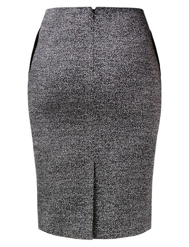 NNT Womens Business Textured Tweet Pencil Skirt Cotton Knee length CAT2NG- Bannav S Bannav LLC