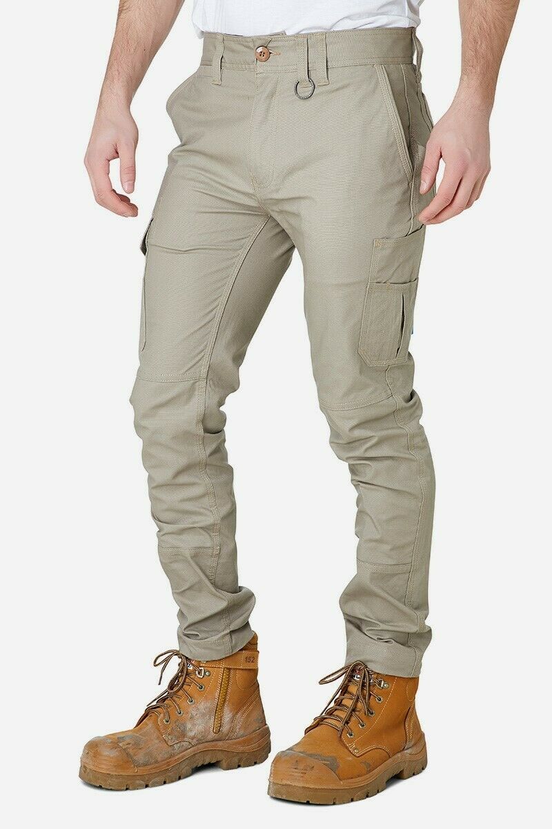 Mens Elwood Slim Pants Stretch Canvas Work Utility Safety Tradie Phone EWD105- Bannav S Bannav LLC