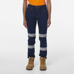 KINGGEE Womens Stretch Straight Workwear Denim Wide Leg 5 Pocket Jeans K43019- Bannav S Bannav LLC