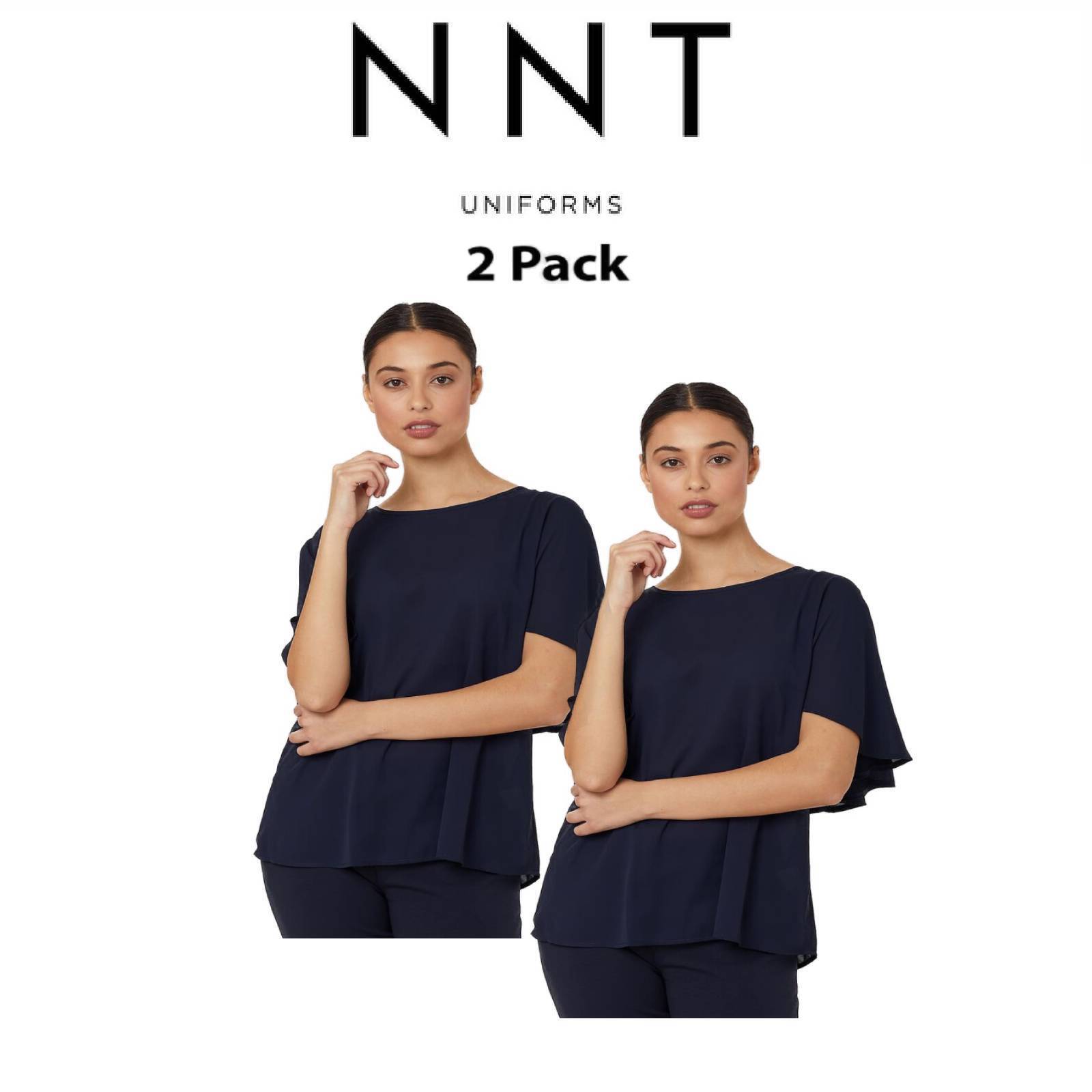 NNT Womens 2 Pack Georgie Lightweight Wrinkle Resistant Cape Blouse CATUKD- Bannav S Bannav LLC
