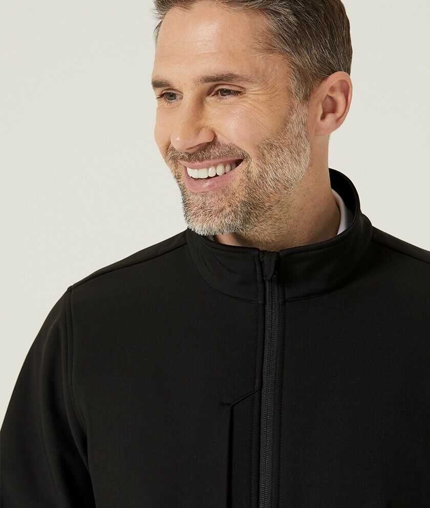 Mens NNT Warm Fleece Bonded Fleece Zip Jacket Black Navy Business Smart CAT1ET- Bannav S Bannav LLC