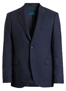 NNT Mens Sharkskin 2 Button Jacket Wool Blend Collared Long Sleeve CATB7J- Bannav S Bannav LLC