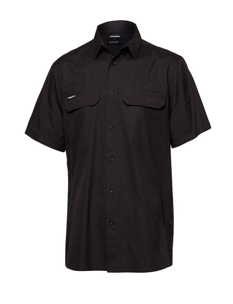 KingGee Mens Workcool Pro Shirt S/S Tough Stretch Ripstop Cotton Work K14022- Bannav S Bannav LLC