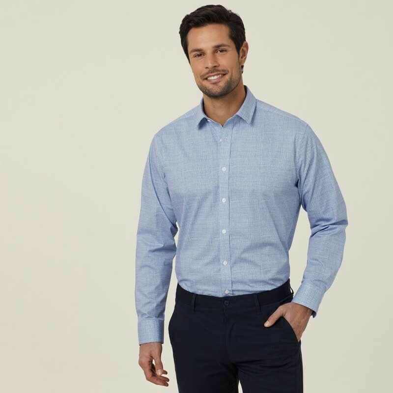 NNT Mens Avignon Abstract Stripe Long Sleeve Shirt Casual Fit Business CATJDC- Bannav S Bannav LLC
