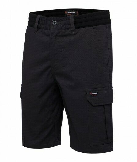 KingGee Shorts Mens Rib Comfort Waist Short Comfort Cargo Stretch Ripstop K17007- Bannav S Bannav LLC