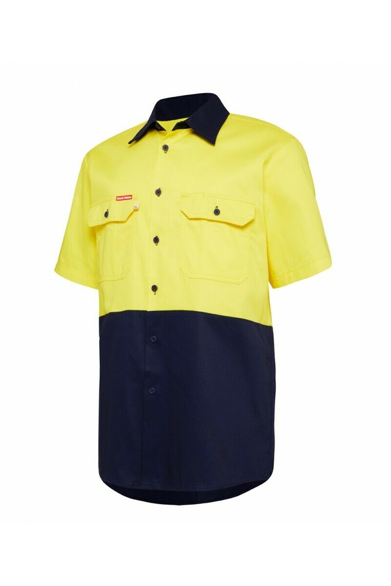 Hard Yakka Mens Core Light Weight Summer Work Drill Hi-Vis Shirt Safety Y04620- Bannav S Bannav LLC