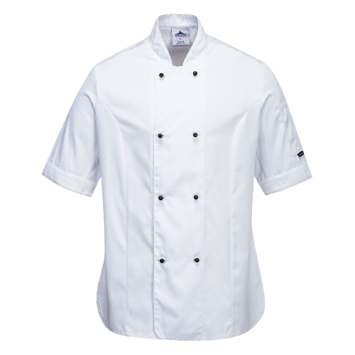 Portwest Rachel Ladies Chefs Jacket S/S Comfortable Mesh Air Sleeve Pocket C737- Bannav S Bannav LLC