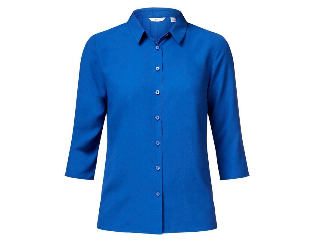 NNT Womens 3/4 Sleeve Pleat Detail Formal Blouse Classic Fit Business CATUDK- Bannav S Bannav LLC