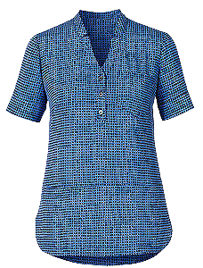 NNT Womens Pixel Print S/S Tunic V Neck Collar Sleeve Vents CAT9R9- Bannav S Bannav LLC