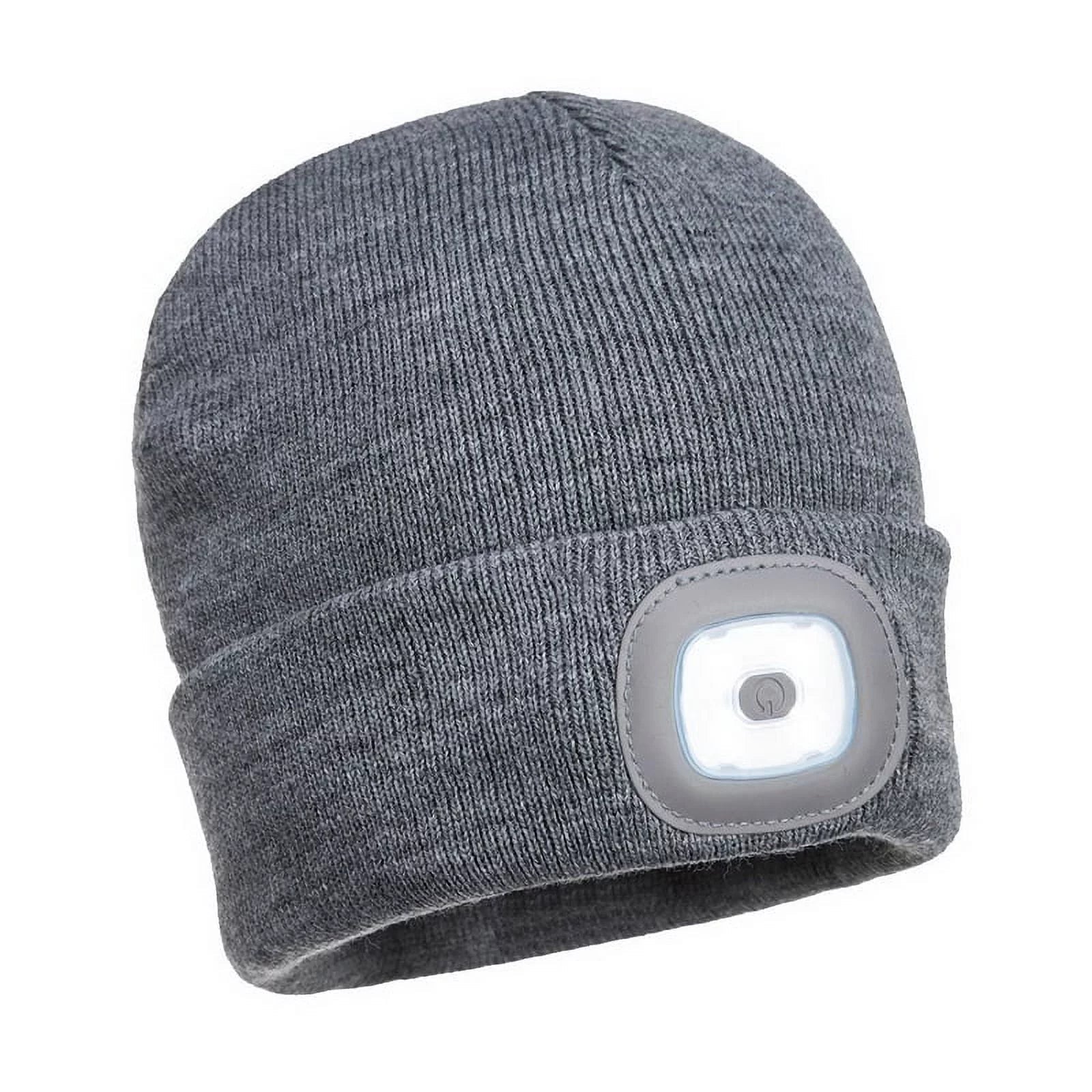 B028 High Performance Rechargeable Twin LED Beanie Gray- Bannav S Bannav LLC