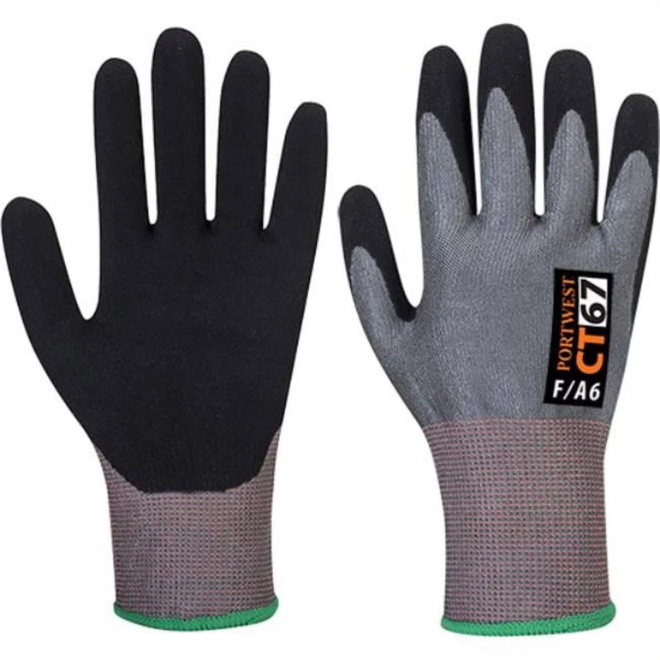 CT67 Cut Resistant D18 Nitrile Work Glove Gray/Black, X-Small- Bannav S Bannav LLC