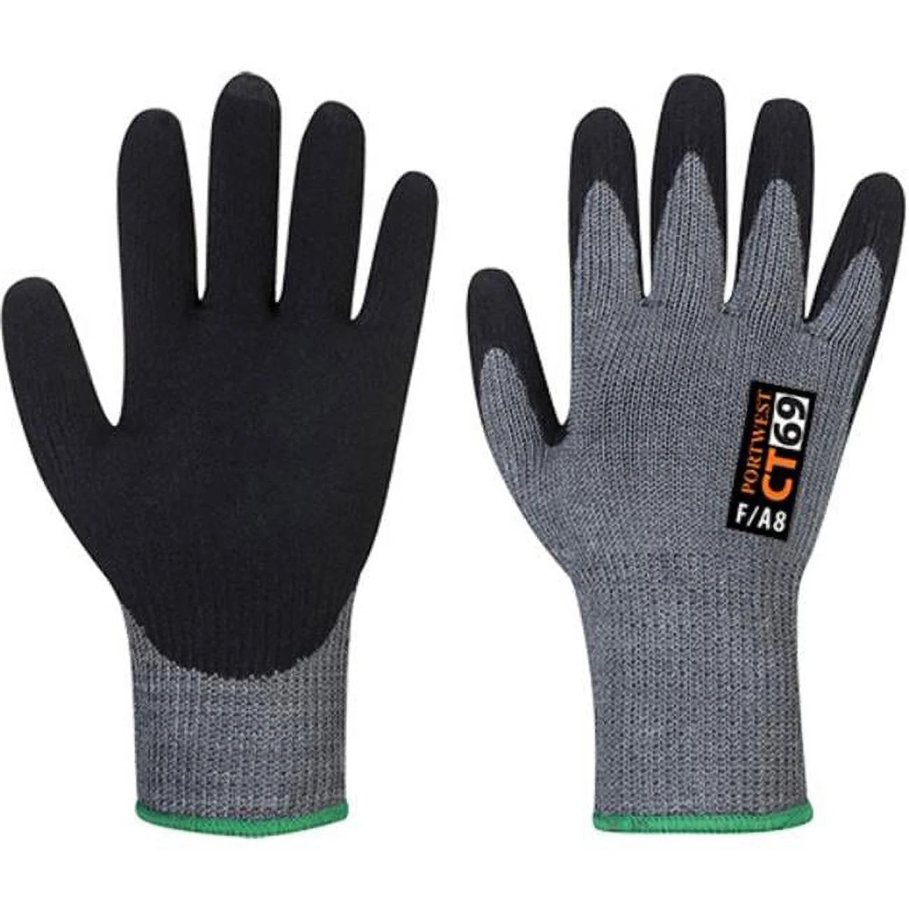 CT69 Cut Resistant D18 Nitrile Work Glove Gray/Black, Large- Bannav S Bannav LLC
